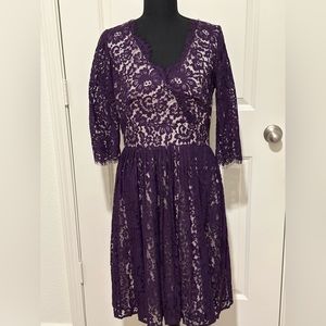 Eliza J lacy purple fully lined women’s dress